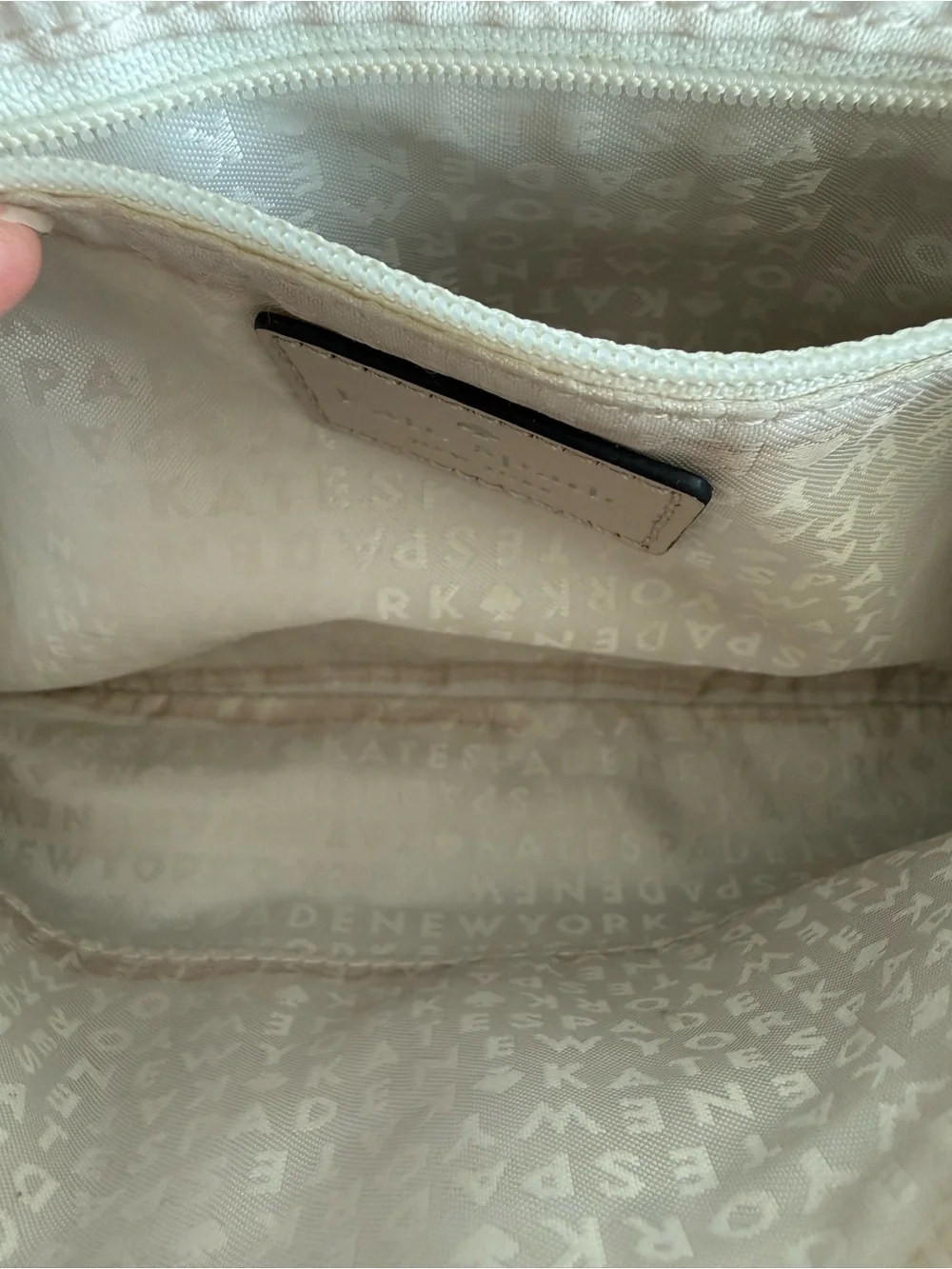 kate spade ostrich embossedBlack, White and Beige Crossbody Bag